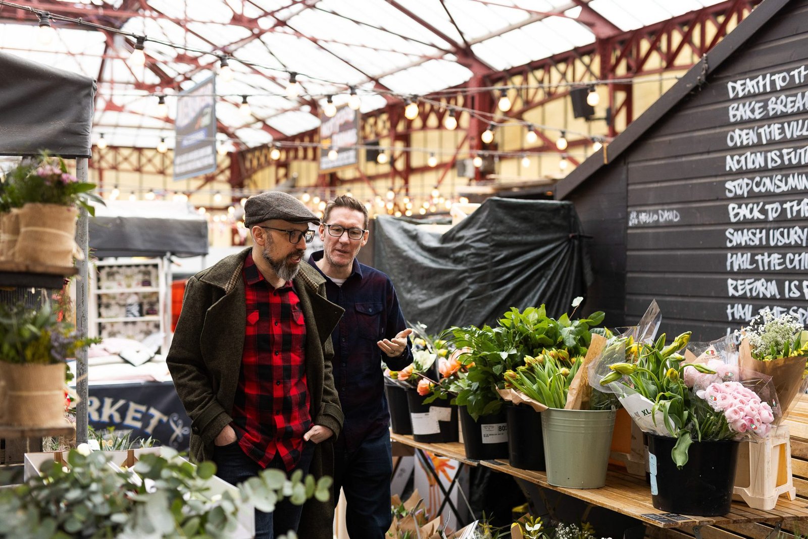 James and Garry at the market with plants